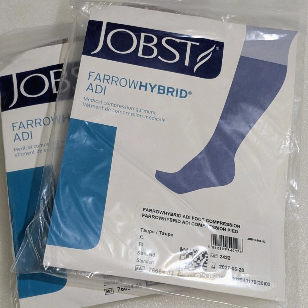 Jobst FarrowHybrid ADI Foot Compression Taupe XL Standard New Lot of 2